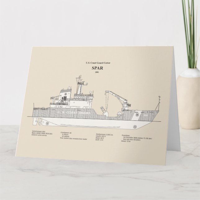 Carte De Remerciements USCG Cutter Spar wlb-206 - SBD (Devant)