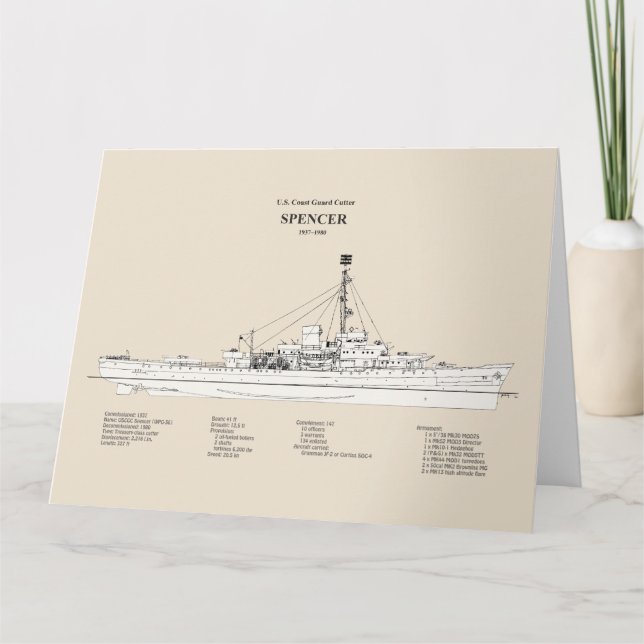 Carte De Remerciements USCG Cutter Spencer wpg-36 - SBD (Devant)