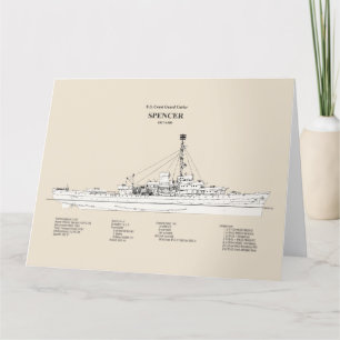 Carte De Remerciements USCG Cutter Spencer wpg-36 - SBD