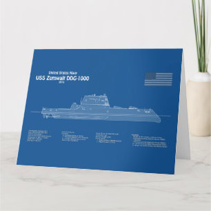 Carte De Remerciements USS Zumwalt - Plan directeur des navires ABD