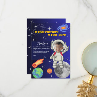 Carte De Remerciements V pour la victoire V pour le plaisir Anniversaire 