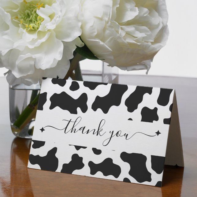 Carte De Remerciements Vache Imprimée Cowgirl Fête Mariage Remerciement (Créateur téléchargé)