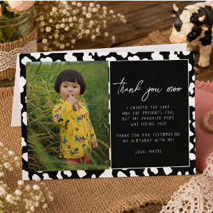 Carte De Remerciements Vache Sainte Je Suis Une Cow-Girl 1er Anniversaire
