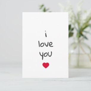 Carte De Remerciements Valentine I Love You Heart Card