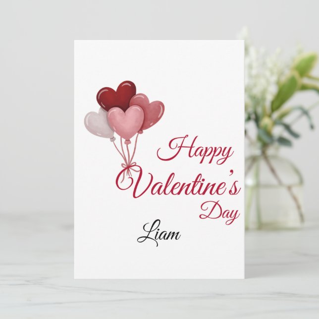 Carte De Remerciements Valentine Love Card | Romantic for Him & Her (Debout devant)