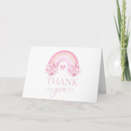 Carte De Remerciements Valentines arc-en-ciel rose