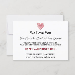 Carte De Remerciements Valentine's Day Appréciation du client
