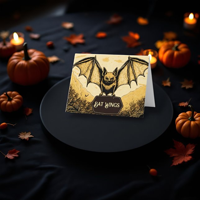 Carte De Remerciements Vampire batte Halloween tente de nourriture étique (Créateur téléchargé)