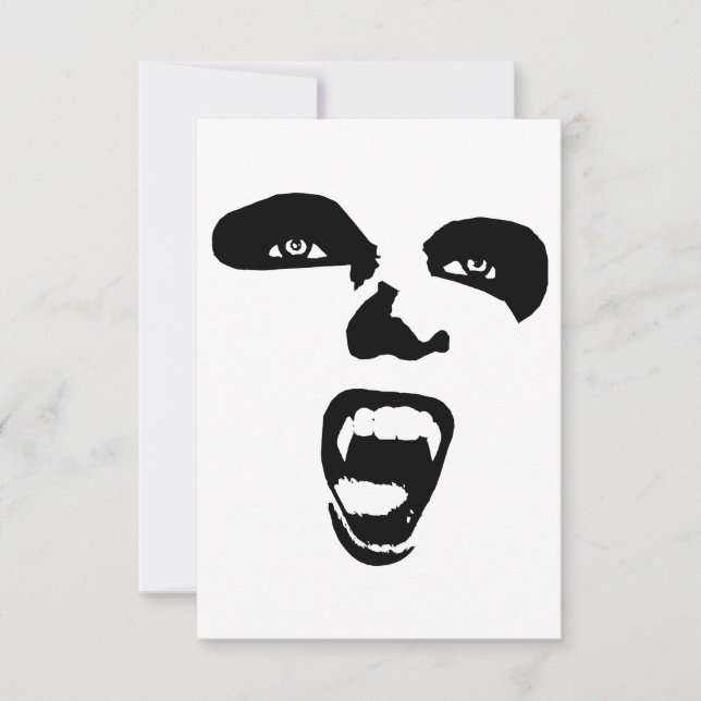 Carte De Remerciements Vampire Face Horror art gothique original (Devant)