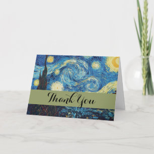 Carte De Remerciements Van Gogh Starry Classic Nuit Impressionnisme Art
