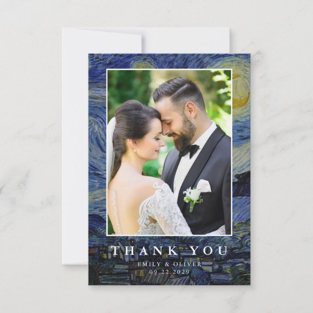 Carte De Remerciements Van Gogh Starry Mariage de nuit (Devant)