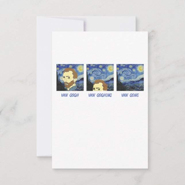 Carte De Remerciements Van Gogh Van Goghing Van Gone Peintre Artiste (Devant)