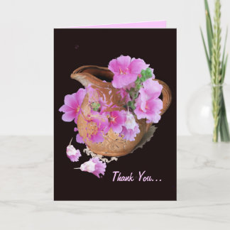 Carte De Remerciements Vase et fleurs...Merci...