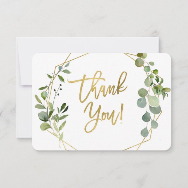 Carte de remerciements verdoyant et Baby shower d' (Devant)