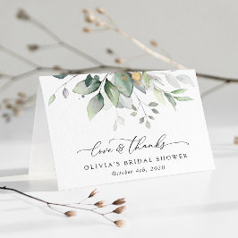 Carte De Remerciements Verdure, feuilles d'eucalyptus, Boho, douche de ma