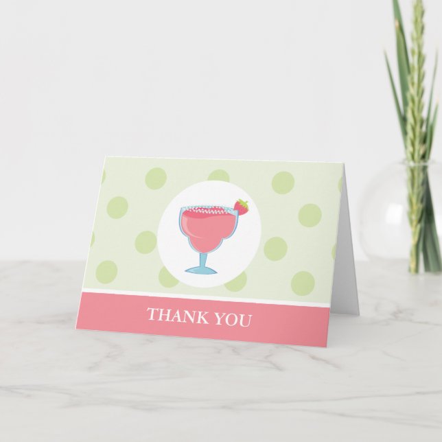 Carte De Remerciements Verre Margarita rose (Devant)