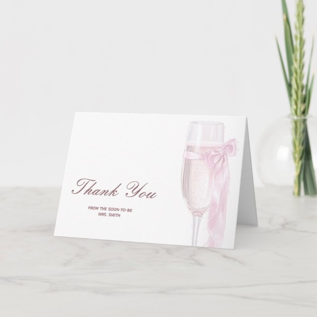 Carte De Remerciements Verres à vin Toast à l'amour Nouud papillon Enterr (Devant)
