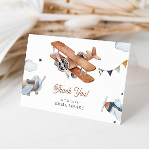 Carte De Remerciements Vers le haut et vers l'extérieur, Baby shower Vint