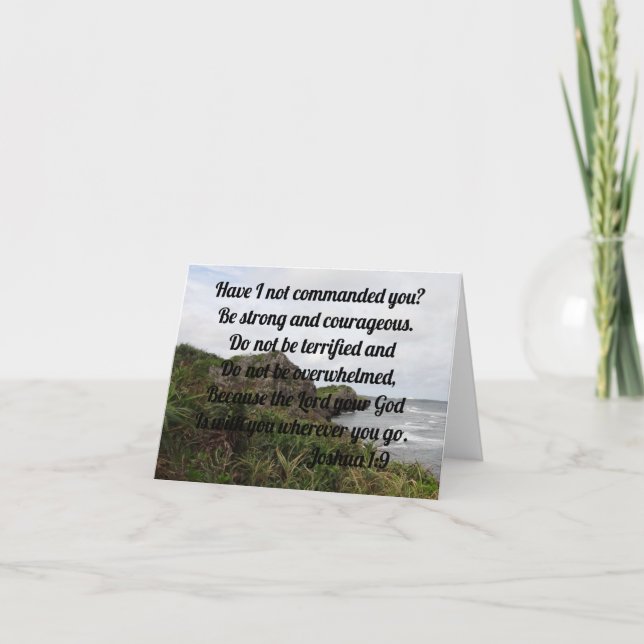 Carte De Remerciements Verset Bible Personnalisé Sur Le Rive (Devant)
