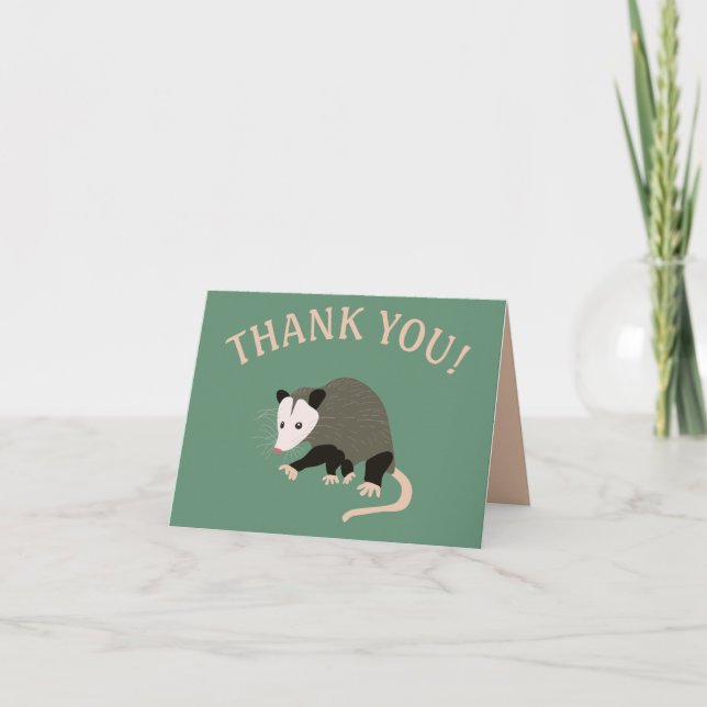 Carte De Remerciements Vert clair personnalisé par illustration mignonne (Devant)