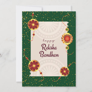 Carte De Remerciements Vert foncé avec les souhaits raakhi's & raksha ban