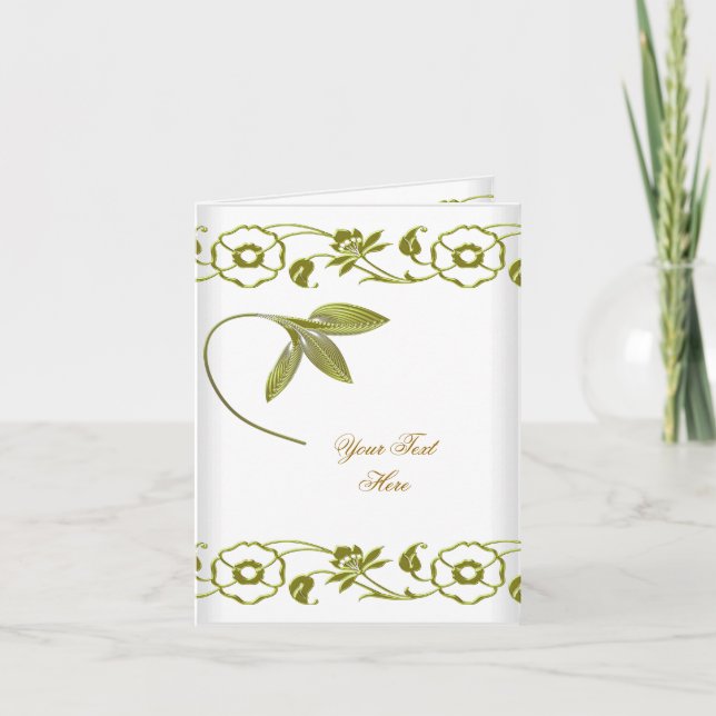 Carte De Remerciements Vert vert blanc floral d'avocat d'élite élégant (Devant)