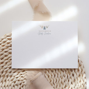 Carte De Remerciements Vêtements de bébé garçon Boho Blue Baby Shower