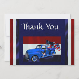 Carte De Remerciements Vétérinaire du drapeau, du camion et de l'aigle