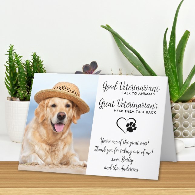 Carte De Remerciements Vétérinaire Personnalisé Chien Animaux de Compagni (Créateur téléchargé)