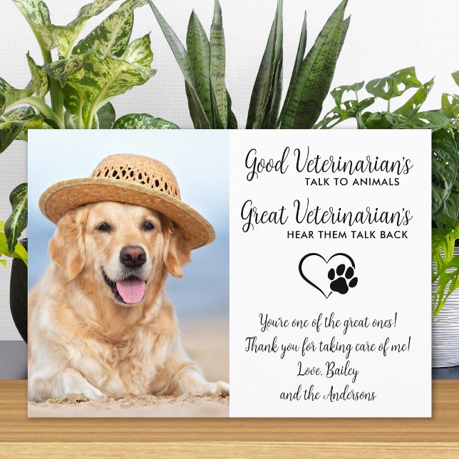 Carte De Remerciements Vétérinaire Personnalisé Chien Animaux de Compagni (Créateur téléchargé)