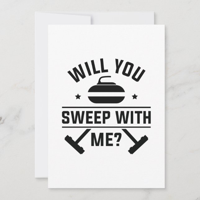 Carte De Remerciements Veux-Tu Balayer Avec Moi ? (Devant)