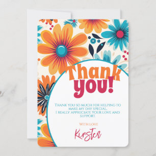 Carte De Remerciements Vibe Flower Power de Retro 70