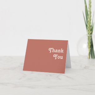 Carte De Remerciements Vibes rétro simples   Ancien Rose plié