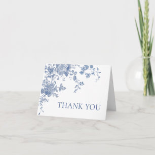 Carte De Remerciements Victorian Dusty Blue French Garden Floral Mariage