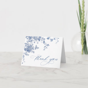 Carte De Remerciements Victorian Dusty Blue French Garden Floral Mariage