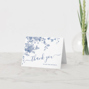 Carte De Remerciements Victorian Dusty Blue French Garden Floral Mariage