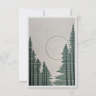 Carte De Remerciements Vide avec forêt et lune