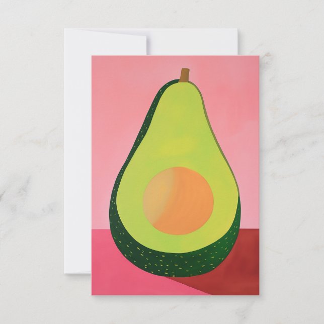 Carte De Remerciements Vide Avocado rose (Devant)