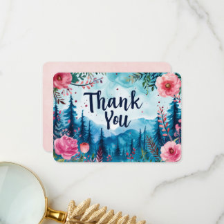 Carte De Remerciements Vide de fleurs de montagne
