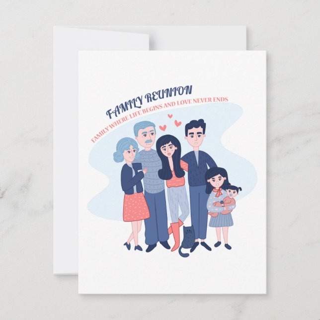 Carte De Remerciements vie de réunion familiale (Devant)