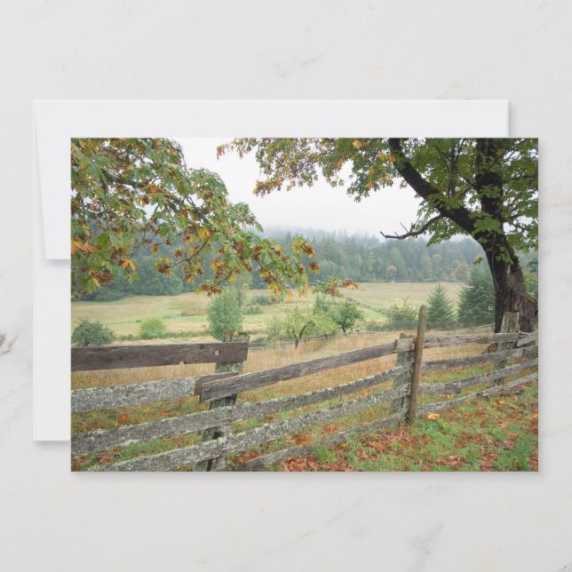 Carte De Remerciements Vieille clôture sur une ferme (Devant)