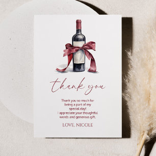 Carte De Remerciements Vieilli À La Perfection Vin Rouge Ruban Fête D'ann