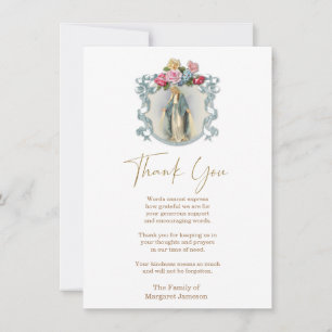 Carte De Remerciements Vierge catholique Marie Condolence religieuse Merc