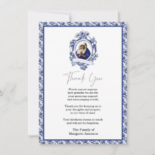 Carte De Remerciements Vierge catholique Marie Condolence religieuse Merc