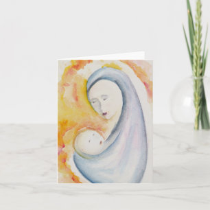 Carte De Remerciements Vierge religieuse moderne et vierge d'enfant