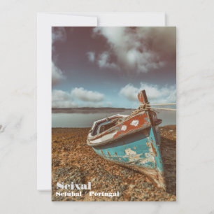 Carte De Remerciements Vieux Aiola. Bateau traditionnel portugais sur la 
