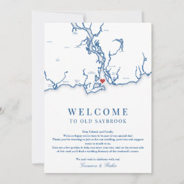Carte De Remerciements Vieux Saybrook Mariage Bienvenue Itinéraire Marine