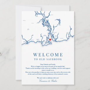 Carte De Remerciements Vieux Saybrook Mariage Bienvenue Itinéraire Marine