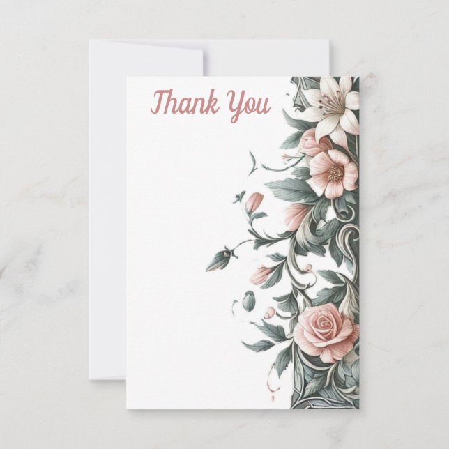 Carte De Remerciements Vigne florale terrestre (Devant)