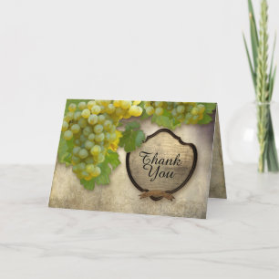 Carte De Remerciements Vignoble Chardonnay Green Vins Élégant